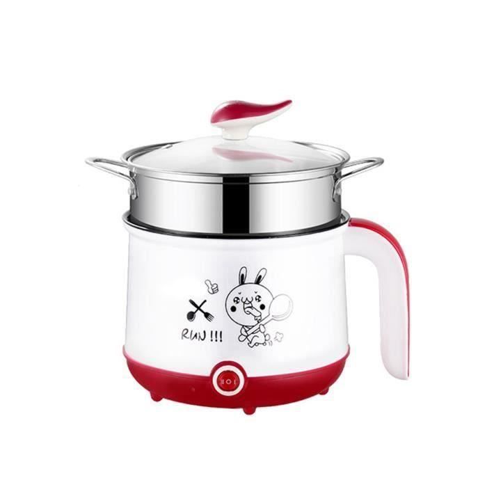 Cuiseur Vapeur - 600W 1.8L - PRISE EU 220V ROUGE