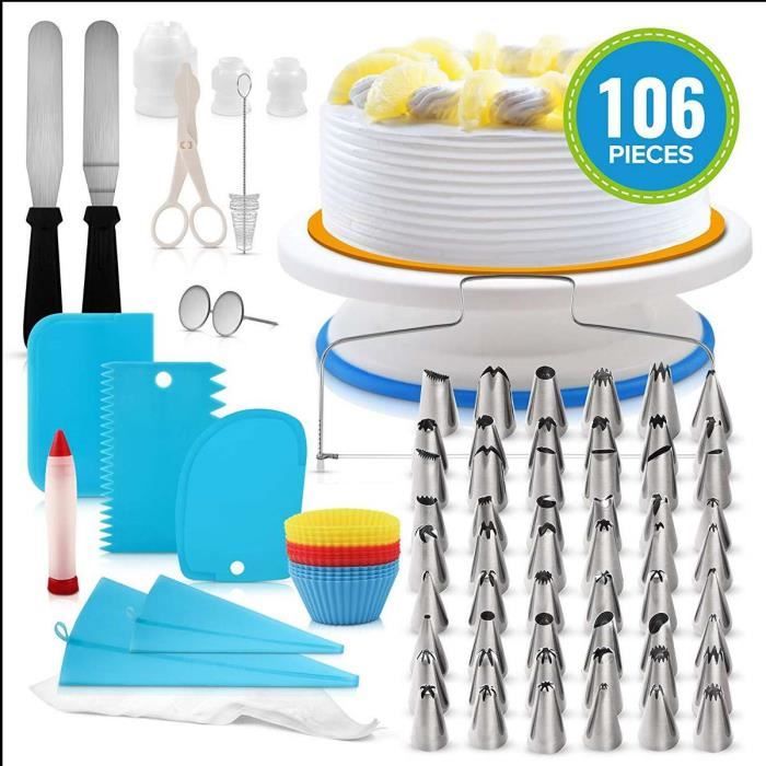 205 pièces-ensemble gâteau plateau tournant ensemble multifonction gâteau décoration Kit pâtisserie Tube Fondant outil f GF0441