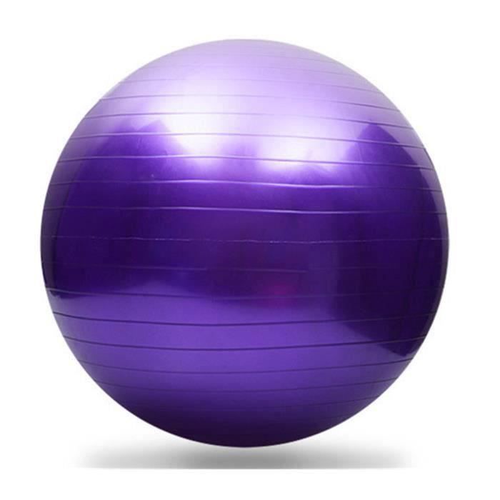 65cm exercice yoga swiss ball anti-éclatement + pompe violet