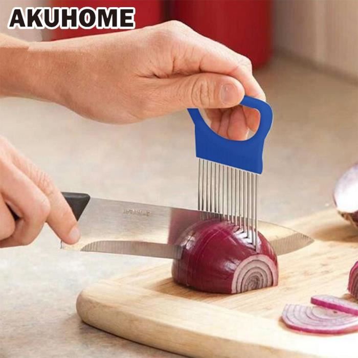 Hachoir manuel,Coupe tomate métal aiguille à viande Gadgets fourchette à viande coupe facile porte oignon fourchette inox +
