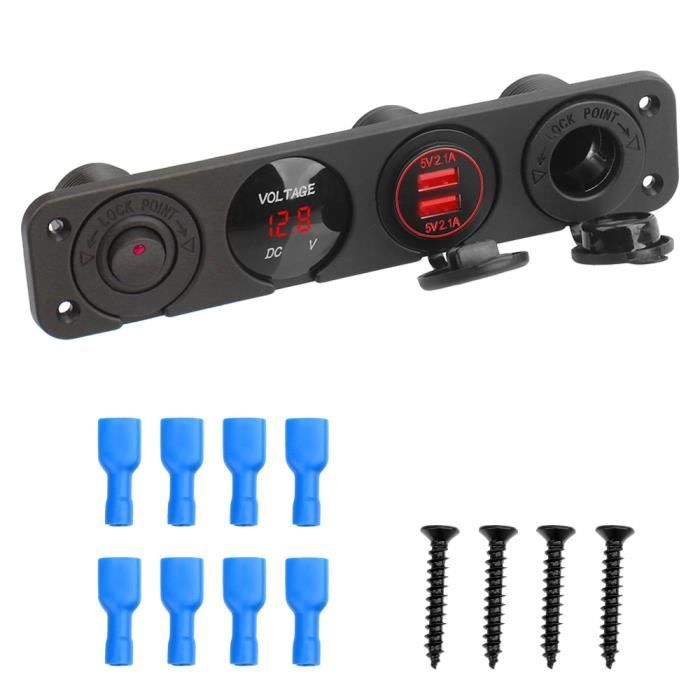 Phares et optiques,12 24V 8 Gang prise allume cigare double USB pour voiture RV camion ATV UTV camping Car - Type 1 gang red