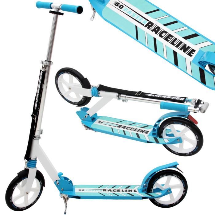 Trottinette pro bleu -Go Faster Raceline- - pliable- grande roues 230mm en PU