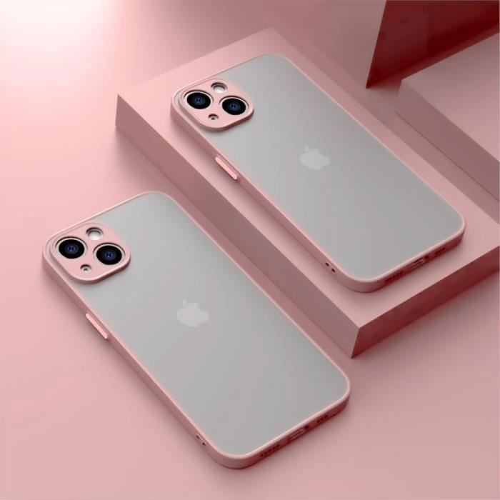 Coque Pour iPhone 13 Protection Ultra résistante Antichoc Silicone Mat - Rose