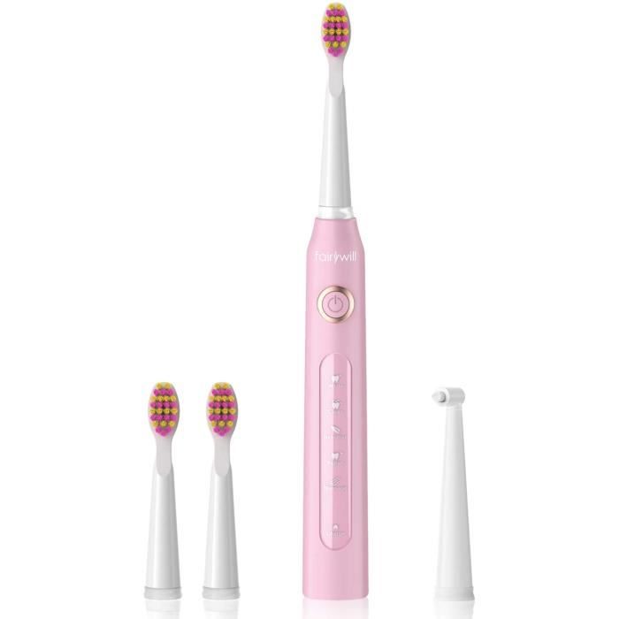 Brosse à Dents Sonic Brosse à Dents Électrique Fairywill pour Enfants, Juniors et Adultes 4 Heures d'assistance de Charge 30 Jours
