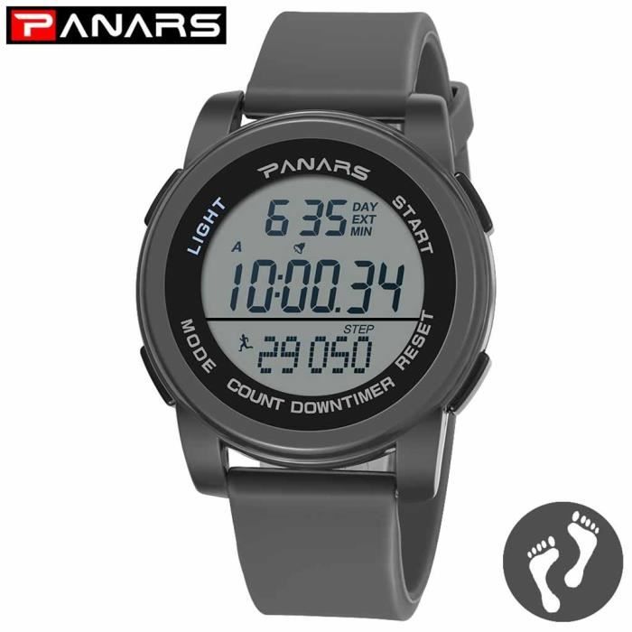 PANARS Mode étanche course Podomètre Montre sport électronique hommes SL