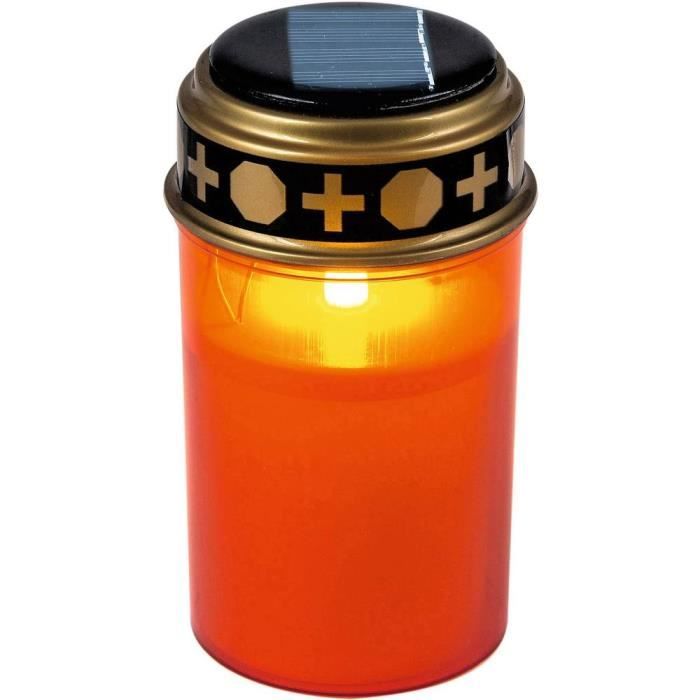 Bougie de cimetière solaire Heitronic 35960 LED jaune rouge 1 pc(s)