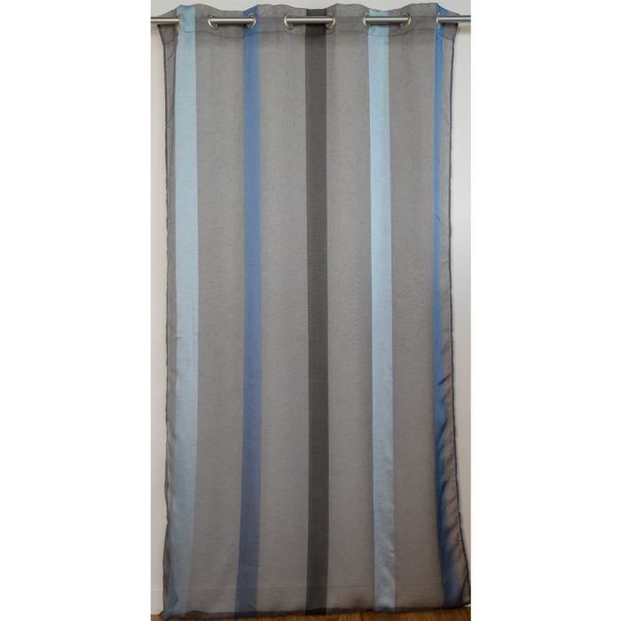 Voilage à Rayures Verticales Gris 140 x 240 cm