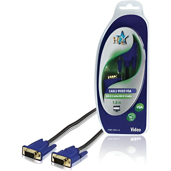 Cable de connexion vga hd15 m/m 1.8m