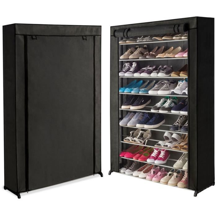 Meuble à chaussures 50 paires housse noire