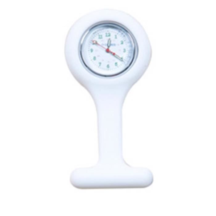 Montre Infirmiere Agrafer Silicone Blanche