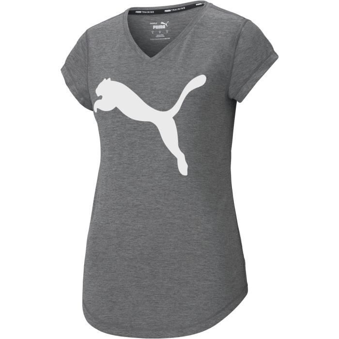 PUMA Tee-shirt - Train Favorite Heather - Pour femme - En polyester - Gris
