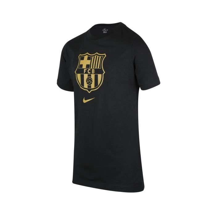 T-shirt Barça Crest Noir Junior 100 % Coton