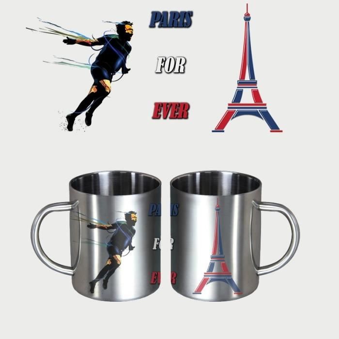 Mug INOX Fan de Ligue 1 Paris Saint Germain PSG