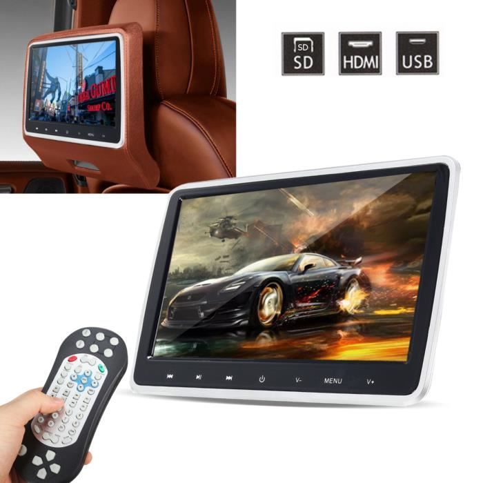 10.1- Voiture Headrest Monitor HD Écran Appuie-tête Vidéo Lecteur LCD DVD FM/ IR