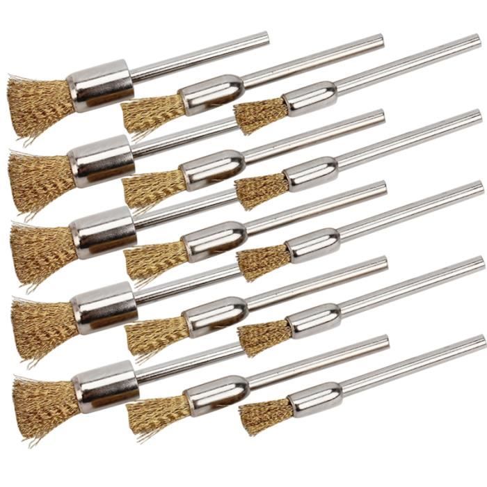 15 pcs Poignée Électrique Broyage Brosse Mini Fil De Métal Roue Nettoyage Brosses Outils Dispositifs Utiles pour BALAI ELECTRIQUE