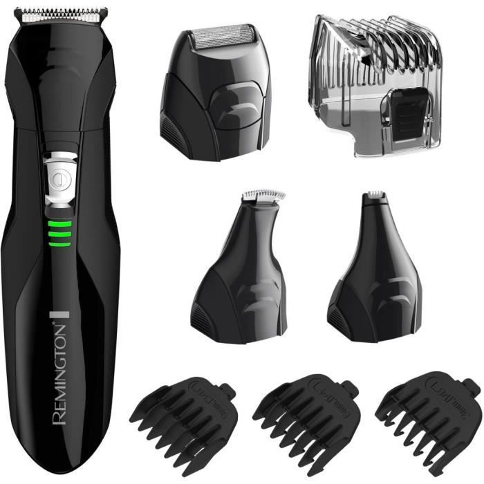 Remington PG6020 Tondeuse Multifonction Cheveux Barbe Visage, 4 Têtes Interchangeables, 4 Guides de Coupe, Résultat Professionnel