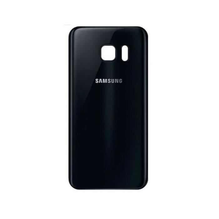 Samsung - Vitre arrière - Samsung Galaxy S7 - Noir - Avec logo + Adhésif