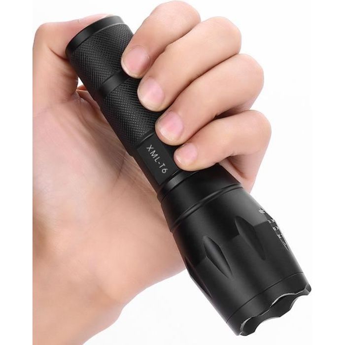 SHOP-STORY - Lampe Torche Tactique Ultra Puissante - Lampe de Poche Led - 5 Modes - XML T6 - Pour Militaire Police Pompier etc