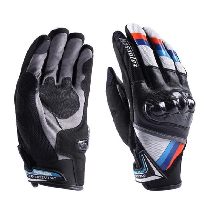 MASONTEX Gants de Moto Confortable Extreme Sports Guard Respirant ExtéRieur Gants de Conduite de Course Bleu L