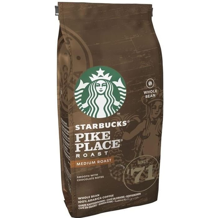 STARBUCKS Pike Place Medium Roast Café en grains 100% Arabica 200 g