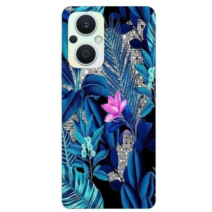 Coque Oppo Reno 8 LITE tropical fleur rose exotique