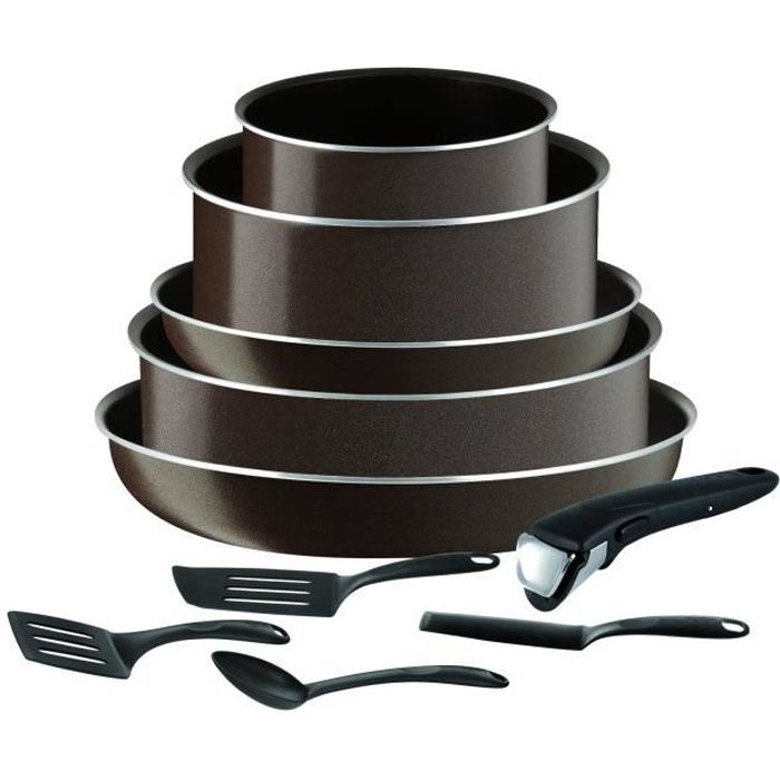 TEFAL L2079602 Ingenio essential Batterie de cuisine 10 pièces - Tobacco