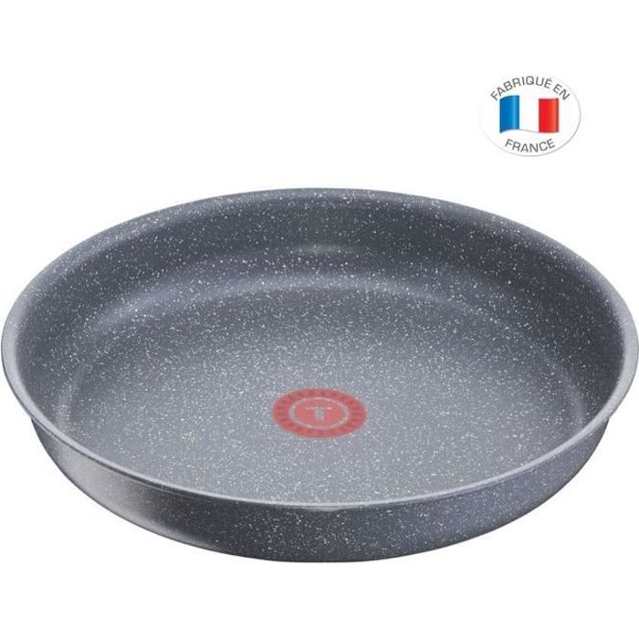 TEFAL L6800602 Ingenio Poêle 28cm Tous feux dont induction - Polyvalente - Antiadhésif - Fabriqué En France - Effet Pierre