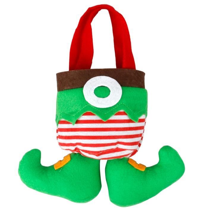 TRIXES Nouveauté Joli Sac à Cadeaux de Noël Vert Lutin Bonbons Chocolats et Petits Cadeaux