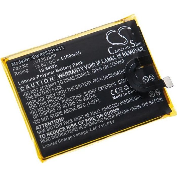 vhbw batterie compatible avec Blackview BV 6800 smartphone (5100mAh, 3,85V, Li-polymère)
