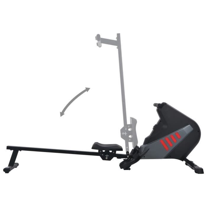 HOP - Rameurs/Machine à ramer à résistance magnétique - Noir et gris - 188 x 60 x 64 cm - métal et plastique