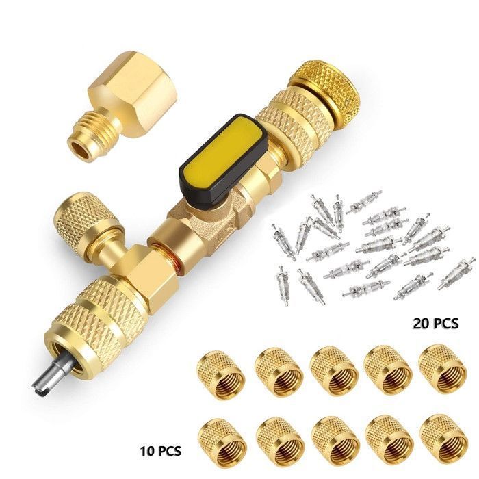 ZMYOZDO Outil Installation Dissolvant Noyau Valve R410A R22 - Double Taille 1/4 Et 5/16 Pouces