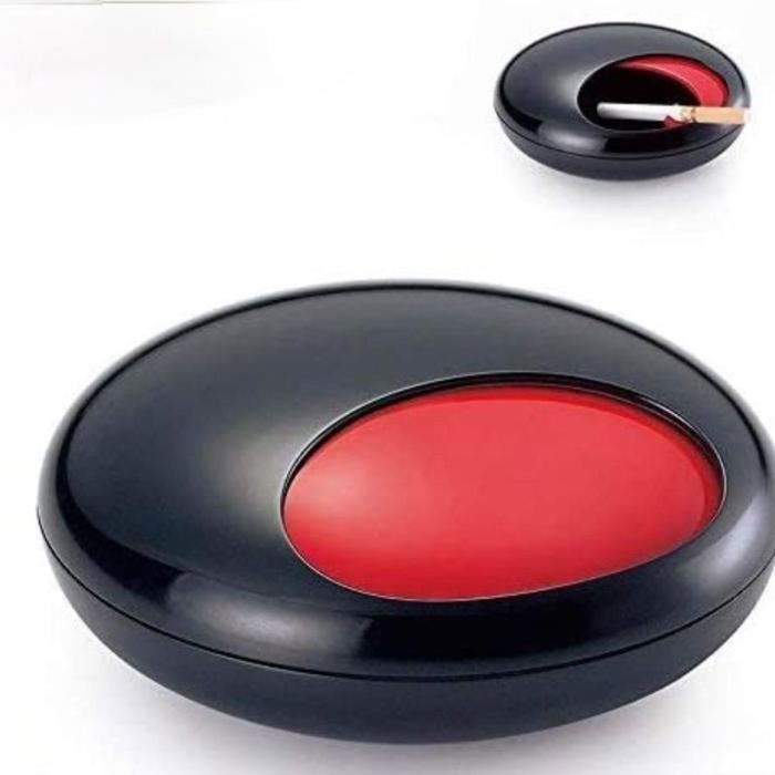 Cendrier Geoyien Anti-odeur - Acier Inoxydable Noir, Coupe-vent, Avec Brosse