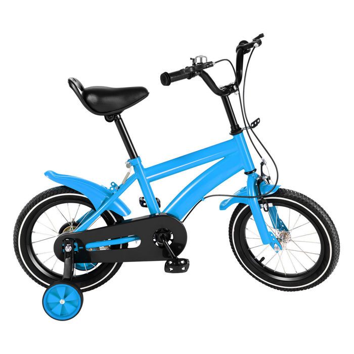 Vélo pour Enfant 14 Pouces Fille/garçon, Sacoche de vélo VTT pour Enfants de 3 à 6 Ans, avec Roues stabilisatrices Amovibles