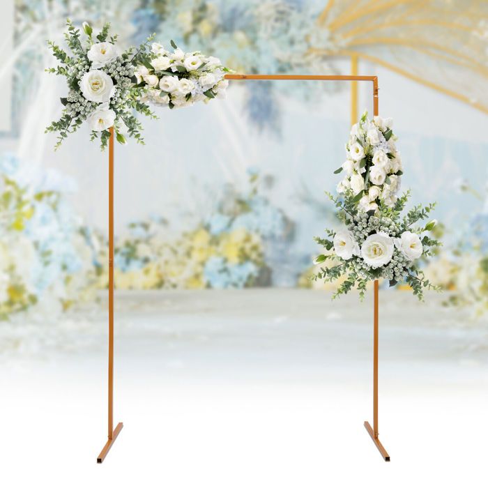 2 x 15 M Arche de Mariage en Métal - Support de Ballon Floral - Décoration de Mariage - Support Rectangulaire (Dorè) ARCEAU