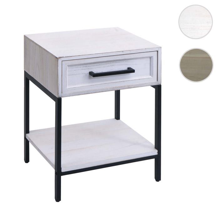 MCW Table de nuit MCW-N91 bois de paulownia 59x43x36cm blanc MCW Table de nuit MCW-N91 bois de paulownia 59x43x36cm blanc
