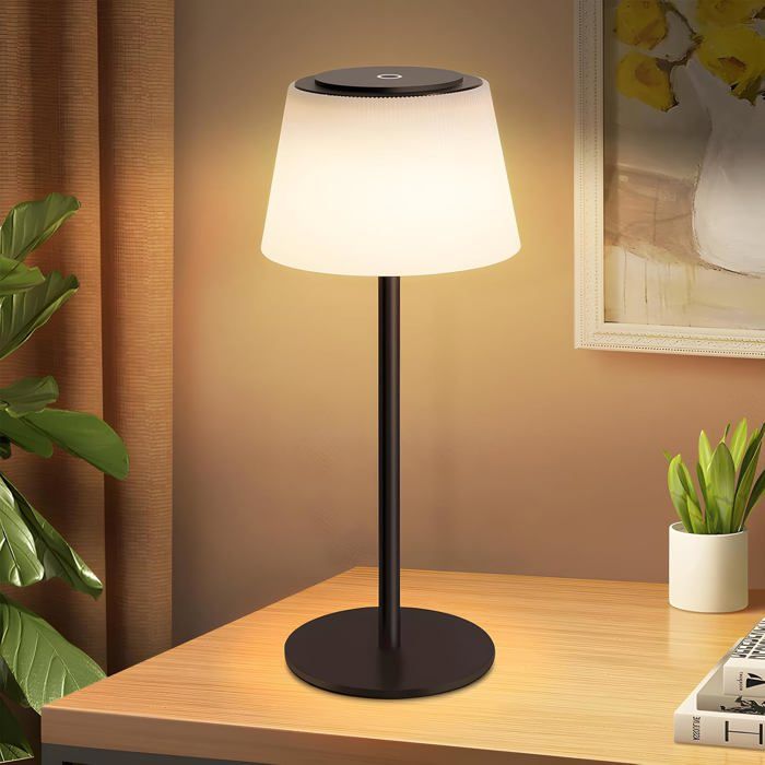 Homefire Lampe de table sans fil lampe de chevet à LED lampe de table tactile à intensité variable avec batterie USB 3600 mhA