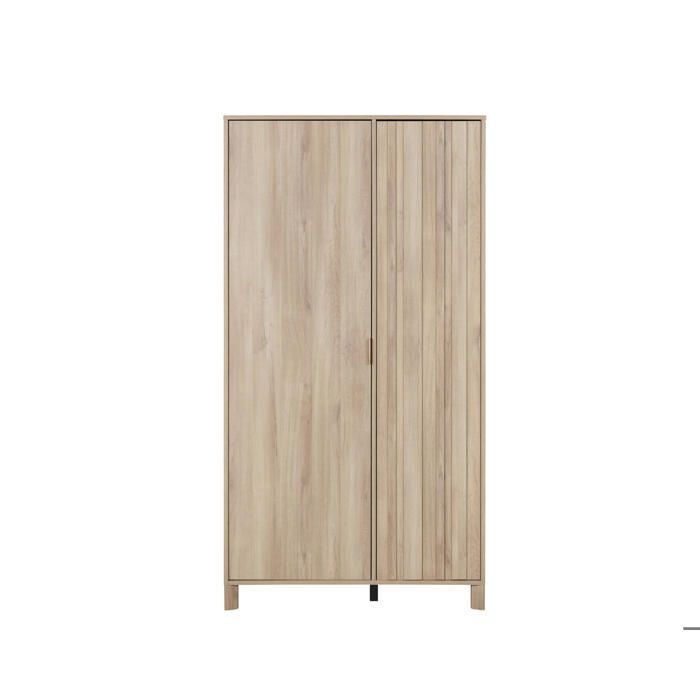 Armoire 2 portes calypso effet bois chêne doré effet claustra