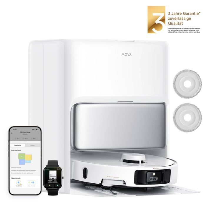 Robot Aspirateur - MOVA - P50 Pro - Aspiration 19000 Pa - Navigation Intelligente - Design Élégant - Mova