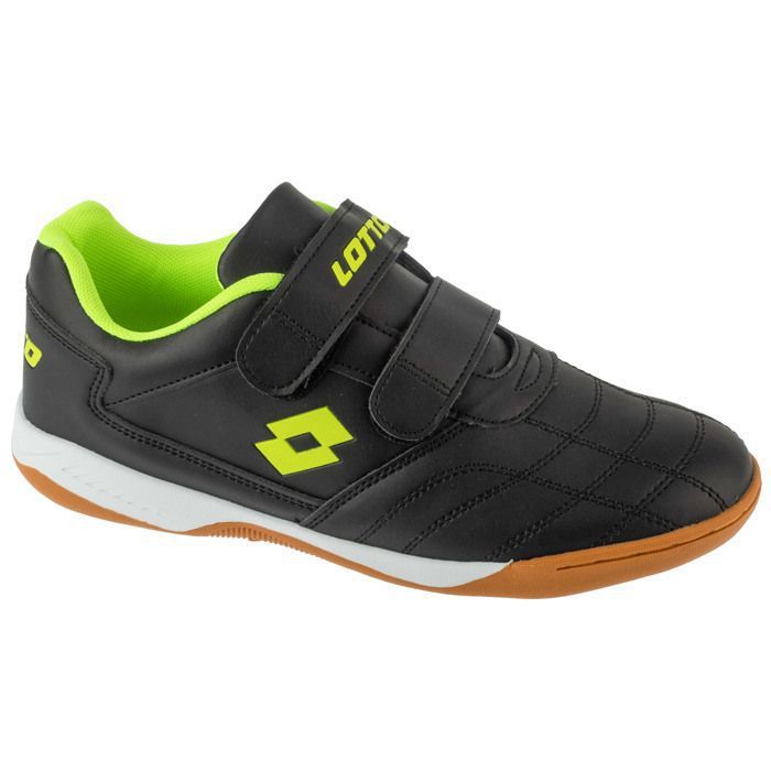 Lotto Pacer T 2600110T-1124 pour un garçon Noir chaussures de foot en salle Lotto Pacer T 2600110T-1124 pour un garçon Noir chaussures de foot en salle