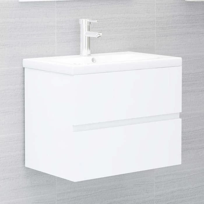 Clarence* Meuble sous vasque - SOLOMON - Meuble de rangementBlanc 60x385x45 cm Bois d’ingénierie &Europ1612043