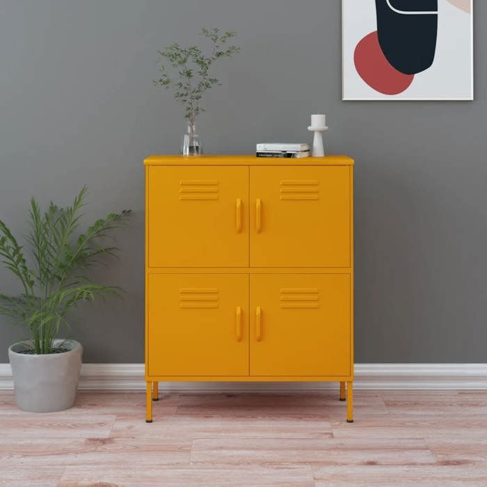 SALE 2025Armoire de rangement Jaune moutarde 80x35x101 5 cm Acier 22 Kg 1257