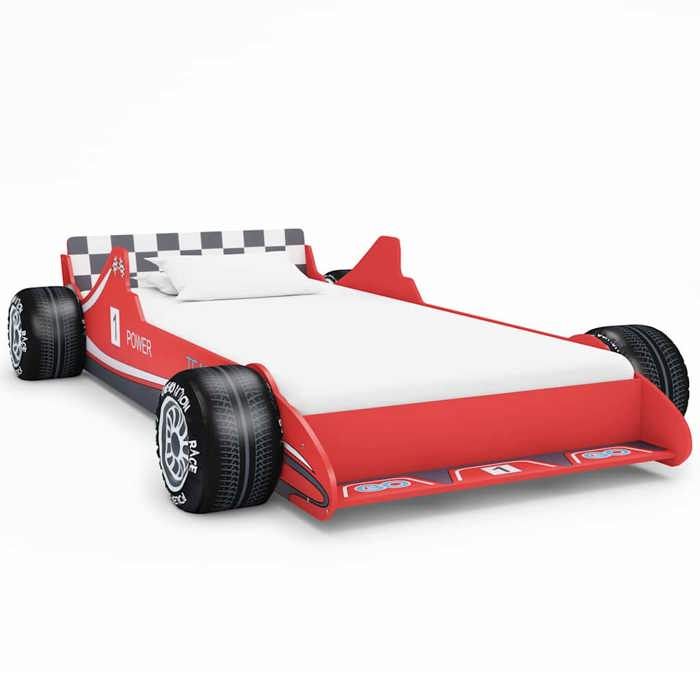 SOLO - Cadre de lit enfant - Lit voiture de course pour enfants - JILLES - 90x200 cm Rouge FT1177952