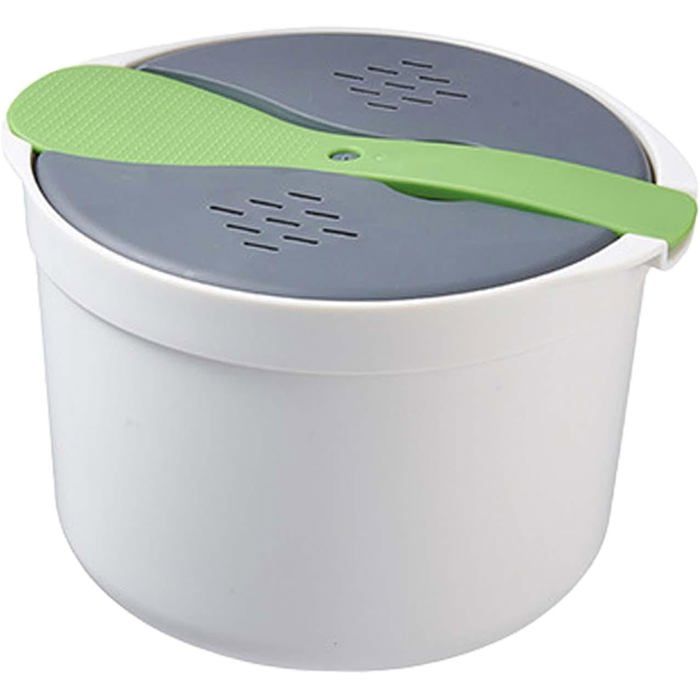 Cuiseur à riz multifonctionnel Pot de 2l au micro-ondes cuiseur à pâtes pour pâtes légumes riz quinoa Ramen VERT Label