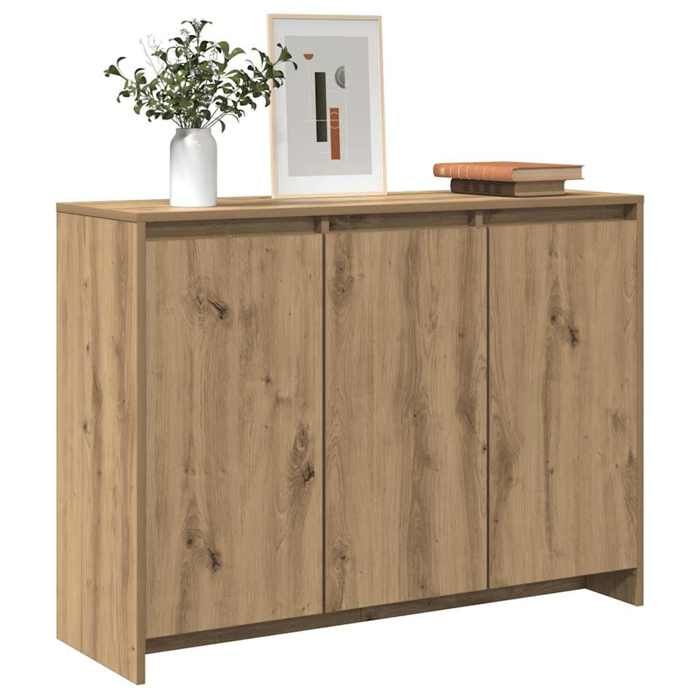 Buffet en bois dingénierie - vidaXL - Chêne artisanal - 102x33x75 cm - Grand espace de rangement
