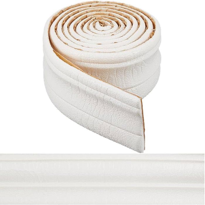 90 5 x 3 3 moulure de Plinthe Blanche en Mousse Auto-Adhésive Flexible 3D Décorative pour Garniture Murale 3D Blanc-08 PLINTHE PVC