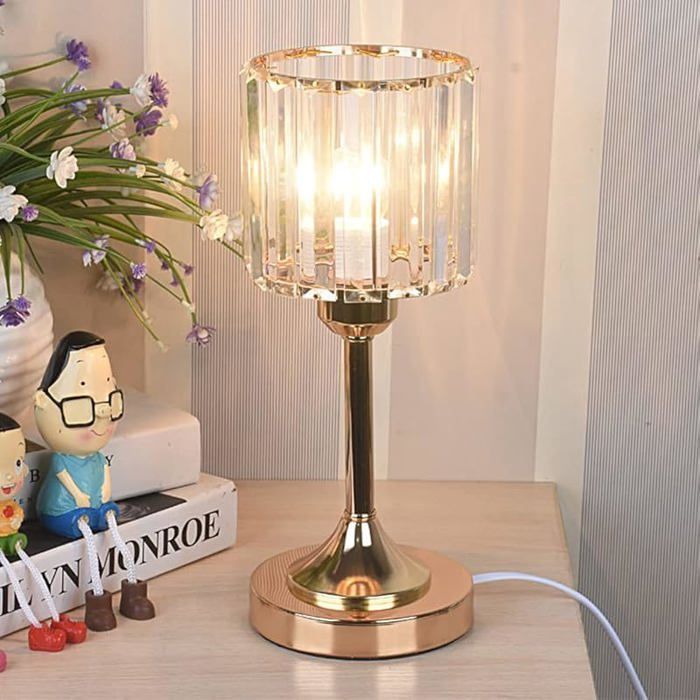Lampe de table en cristal Rétro Lampe de chevet cristal Lampe Lampe de chevet décorative (pas dampoule) (Tour) multi LAMPE A POSER