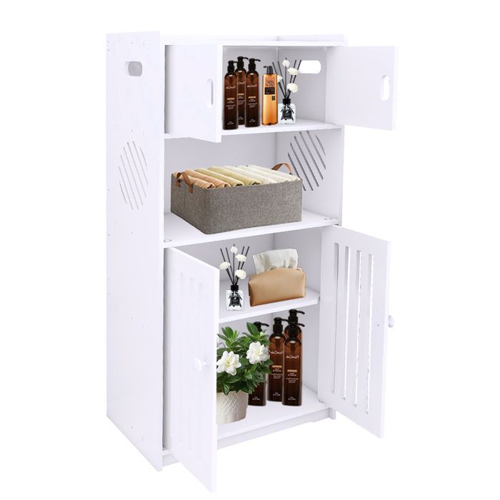 KEDIA Armoire de Salle de bain à 4 Portes Meuble de Rangement pour Salle de Bain 4 Niveaux Design Compact et peu Encombrant