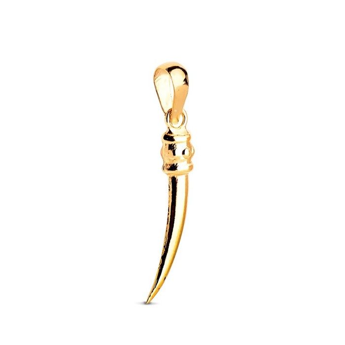 Pendentif en or 18 carats 19 mm forme de corne