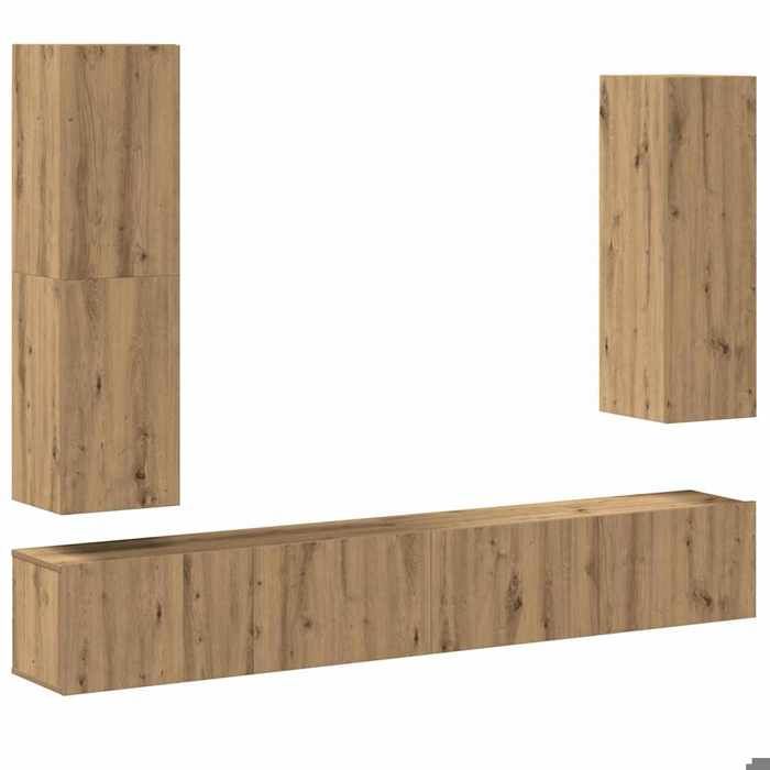 En solde Ensemble d’armoire HiFi mural 4 pcs - CLOUD - Armoire stéréo - chêne artisanal LL650