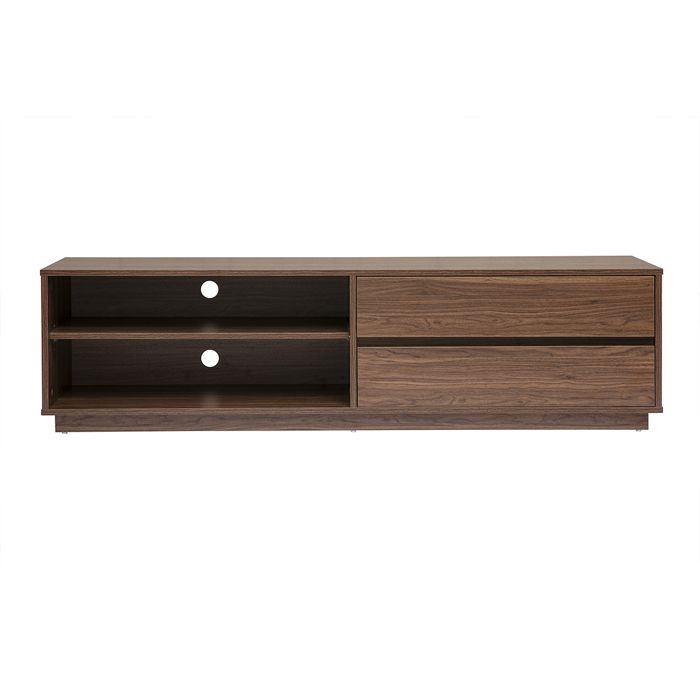 Miliboo - Meuble TV finition bois foncé noyer 2 tiroirs L160 cm MADERO Miliboo - Meuble TV finition bois foncé noyer 2 tiroirs L160 cm MADERO